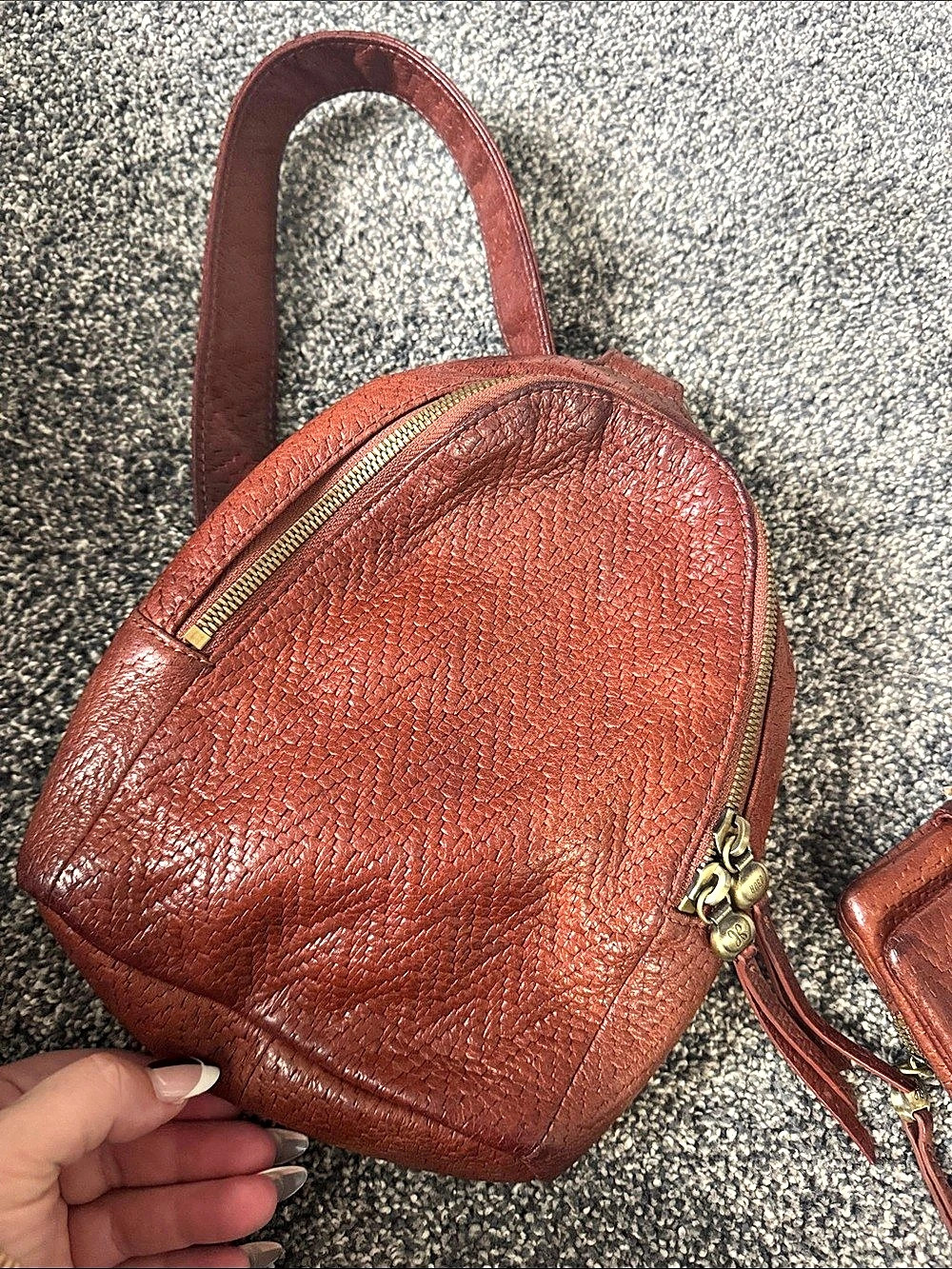 HOBO Merrin Convertible Backpack Leather Backpack with Matching Wallet, Brown